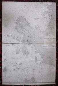 1874 Lochinver to Loch Broom Scotland Genuine Victorian Admiralty Chart Scottish - Picture 1 of 21