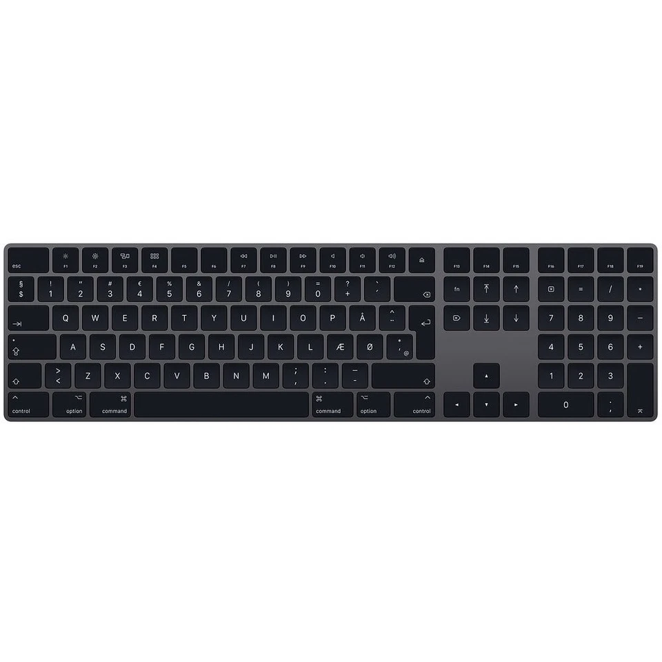 Apple Magic Keyboard with Numeric Keypad Danish - Space Gray - MRMH2DK/A - Image 1 of 4