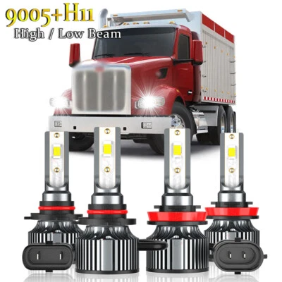 Kit de 4x faros LED de alta-baja para camión tractor base Peterbilt 567 2019-2023 Foto 1 de 4