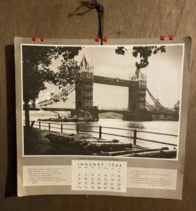 Vintage Raphael Tuck & Sons Ewing Galloway 12 Month Wall Calendar England - 1944 - Picture 1 of 9