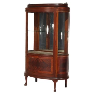 Antique French Mahogany Banded Display Vitrine With Inlay & Ormolu C1890 - Image 1 of 4