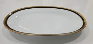 Richard Ginori Gilt Serving Platter Plate Palmero Black Vintage MCM, Small - Picture 1 of 8