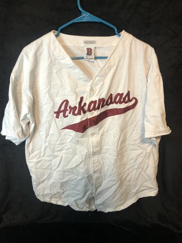 Vintage Arkansas Baseball Jersey Adult Extra Large White Short Sleeve Cover