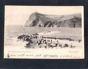 F1894 UK The Breakwater Port Erin Valentines PU1904 vintage postcard - Picture 1 of 2