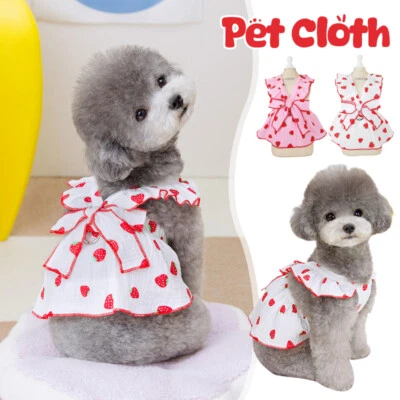 Pet Supplies Small Dog Floral Princess Thin Bow Heart Print Dog Cute Dog Skirt - Image 1 of 4