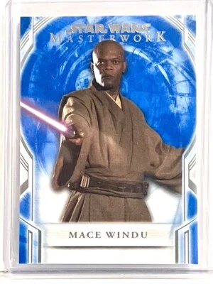 PACK FRESH 2018 TOPPS STAR WARS MASTERWORK BLUE PARALLEL #3 MACE WINDU - Image 1 of 2