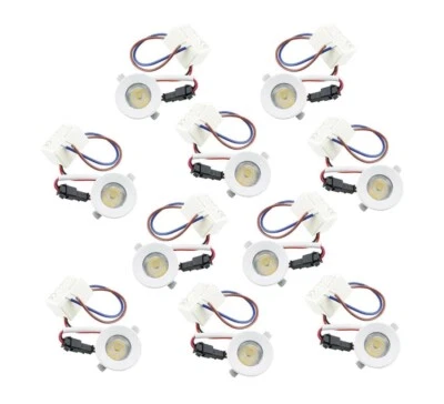 Kit 10 faretti a incasso faretto led luce calda 3000 1 w bordo bianco p31 - Immagine 1 di 4
