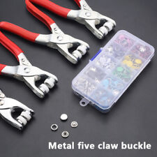 Plier Tool+50 Set Metal Sewing Buttons Hollow Solid Five-claw Buckle T-❤
