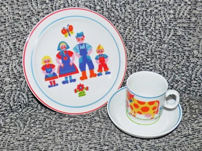 GRAZIELA Kinder Geschirr Bauernhof 70er vintage Teller Tasse Thomas brigitte 80s - Bild 1 von 4