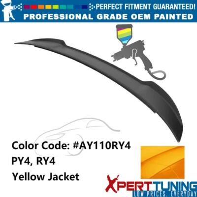 Fits 15-23 Dodge Charger V3 Style Trunk Spoiler ABS Painted #PY4 Yellow Jacket Foto 1 de 4