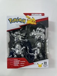 Pokemon 25th Anniversary Edition Silber Figur Actionfigur 4 Stück NEU - Bild 1 von 13