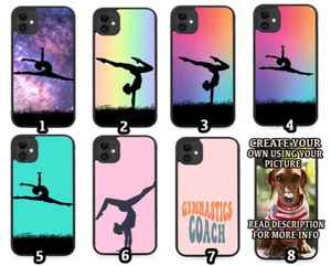 Gymnastics Rubber Phone Case Gymnast Gymnastic Colourful Girls Design Gift Leap - Picture 1 of 2