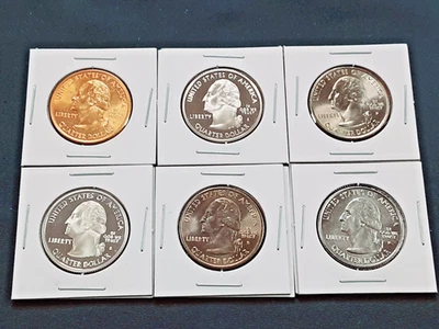 2003 Illinois State Quarters Set! 6 Different coins! 1 90% silver!!   L70 - Image 1 of 3