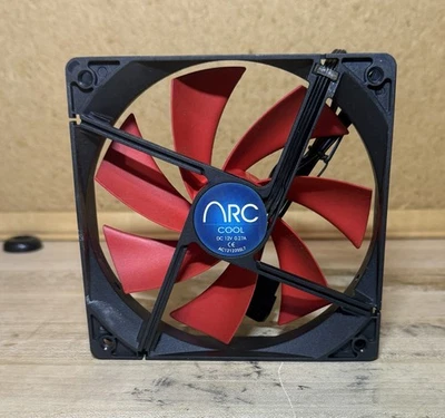 ARC Black Red Computer Case Fan  12V DC 0.27A  AC121225SL7 w/FAN CPU COOLER - Image 1 of 4