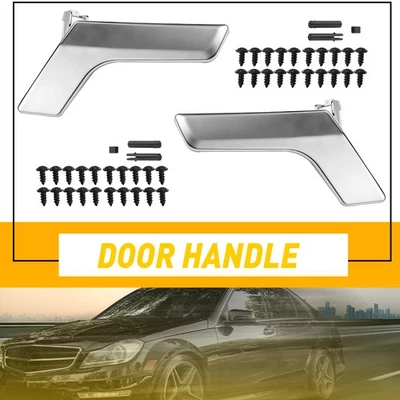 Sliver Left & Right Interior Door Handle Fit For Mercedes-Benz C-Class GLK-Class - Imagem 1 de 4