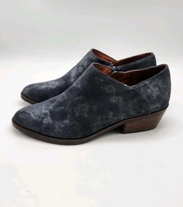 Lucky Brand Genuine Leather Bootie Block Heel Blue Gray Size 9 NWOT  - Picture 1 of 13