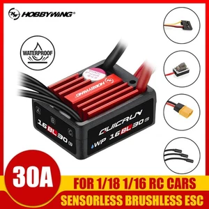 Hobbywing Brushless ESC QuicRun WP 16BL30 G2 Sensorless ESC For 1:16 1:18 RC Car - Picture 1 of 16