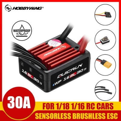 Hobbywing Brushless ESC QuicRun WP 16BL30 G2 Sensorless ESC For 1:16 1:18 RC Car - Image 1 of 4