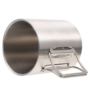  Edelstahl Kaffeetasse Wasserbecher Faltbar Metallbecher Edelstahlschüssel - Bild 1 von 12