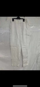 Sisley Pure Linen White Trousers UK Size 6 - Picture 1 of 6