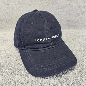 TOMMY HILFIGER Hat Leather Strapback Baseball Cap OSFM Blue Red Dad Cap - Picture 1 of 20