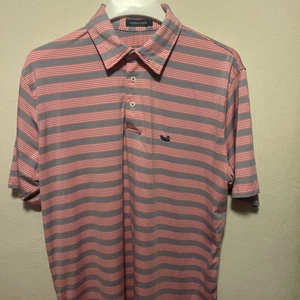 Camisa polo Southern Marsh para hombre XL azul a rayas rendimiento golf absorbente elástica - Imagen 1 de 4
