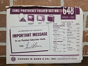 SAMS Photofact Folder Set NO. 648 Aug 1963 Electrohome Emerson Westinghouse - Picture 1 of 10