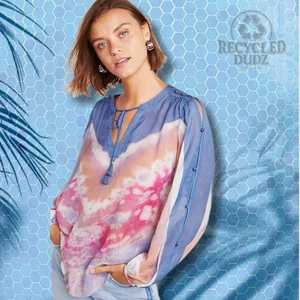 Blusa Campesina Transparente Teñida con Corbata Caña Talla 12 Boho Chic Festival Top by ANTHROPOLOGIE - Imagen 1 de 8