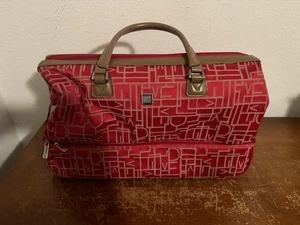 Vintage Diane von Furstenberg rot Signatur Logo Rollgepäck Reisetasche - Bild 1 von 19
