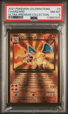 PSA 8 - 2021 Pokemon Celebrations UPC CHARIZARD Gold Metal Card #4 (1913) - Image 1 of 2