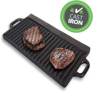 Benzer - Sizzle Cast Iron Giant Reversible Griddle with Double Handles 45.5x23cm - Picture 1 of 5