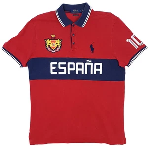 Ralph Lauren Spanien Poloshirt Large Herren Espana 10 Custom Slim Fit Rot Blau - Bild 1 von 22