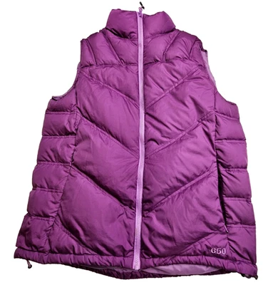 Cabela's Womens Medium Purple Goose 650 Down Puffer Vest Zippered Pocket - Image 1 of 4