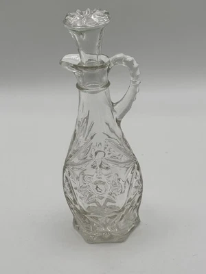 Vintage Anchor Hocking Star of David Glass Vinegar Cruet - Image 1 of 4