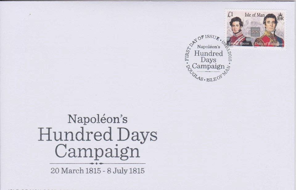 GB Isle of Man 2015 Battle of Waterloo #1/100 Day Campaign SG 1977 FDC MILITARY - Image 1 of 1
