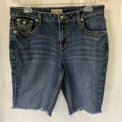 Earl Jean Women’s Size 10 Cut Off Denim Bermuda Shorts~Bling! - Image 1 of 4