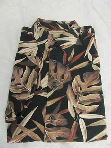 KONA KAI SEIDENMISCHUNG TROPISCHES HEMD NEU OHNE ETIKETT Large schwarz braun rostfarben erstaunlich - Bild 1 von 4