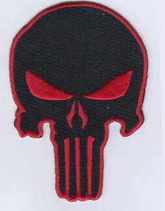 50 piezas de parches bordados Punisher (negro/rojo) de 3,5""x2,5"" plancha - Imagen 1 de 1