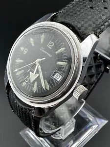 Rare Working Vintage Swiss Lucerne Mechanical Men's Divers Watch 13615 B4 - Picture 1 of 10