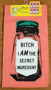 Blue Q Dish Towel (1) "Secret Ingredient" Easy Care 100% Cotton / Gift / NEW - Picture 1 of 6
