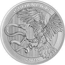 Germania 2023 1 oz Malta Golden Eagle Silver 5 Euro BU  Coin In Mint Capsule
