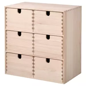 6-Drawer Desktop Storage Home Office Desk Organizer Wooden Mini Chest Dresser - Picture 1 of 4