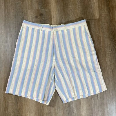 Berle Linen Short Pants Mens Size 40 Reg Chambray - Image 1 of 4