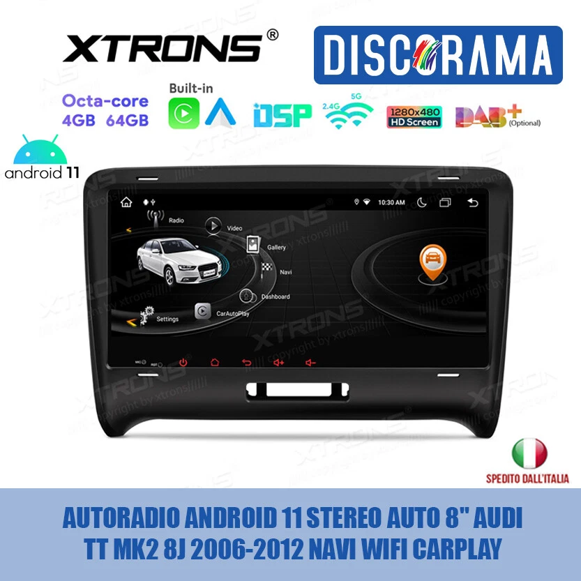 AUTORADIO ANDROID 11 STEREO AUTO 8" AUDI TT MK2 8J 2006-2012 NAVI WIFI CARPLAY  - Immagine 1 di 4
