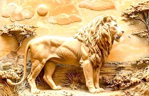 LION KING 3D Art Print on Canvas Wall Art Oil Print 11"x17" - Ready To Be Framed - Picture 1 of 3