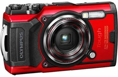 OM SYSTEM OLYMPUS Tough TG-6 Digital Camera 12 Megapixel CMOS Red Built-in - image 1 of 4