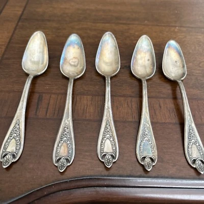 1847 Rogers Brothers Triple Plate Old Colony Grapefruit Lot of 5 Silver Plate - Изображение 1 из 4