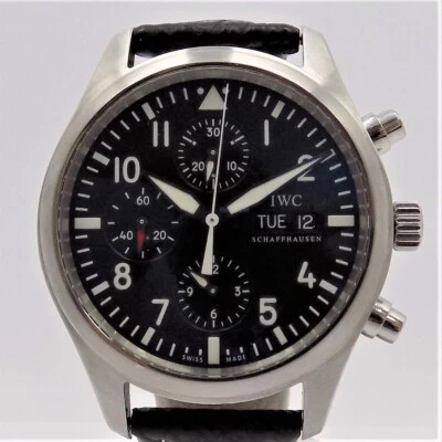 Wert 7690 € IWC Flieger Chronograph IW377714  Edelstahl Lederarmband xxyy - Bild 1 von 4
