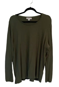 Coldwater Creek Women’s 3XL Sweater Green Long Sleeve Knit Cotton Spandex - Picture 1 of 5
