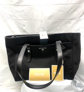 Michael Kors Sullivan Large Leather Tote BLACK/SILVER *New w/ Tags - Picture 1 of 10
